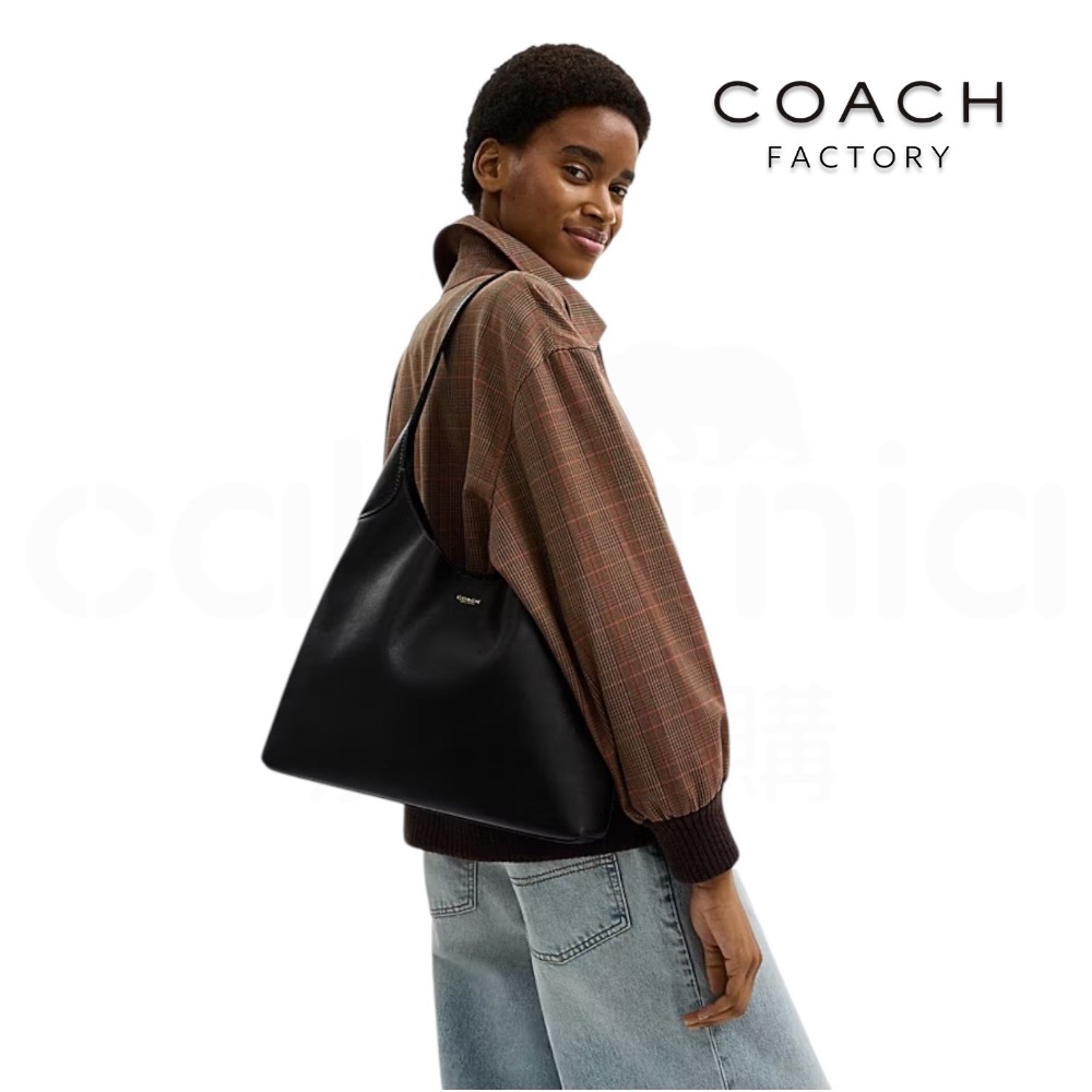 👜Coach BROOKLYN 34 單肩手袋｜單肩包｜手提包｜黑色｜皮革｜Coach Factory ｜工廠店｜女款-細節圖7