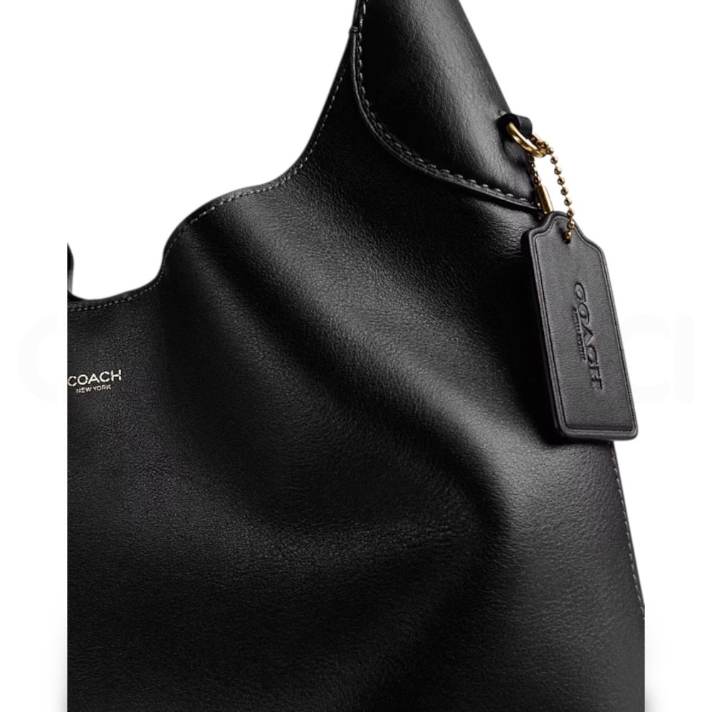 👜Coach BROOKLYN 34 單肩手袋｜單肩包｜手提包｜黑色｜皮革｜Coach Factory ｜工廠店｜女款-細節圖9