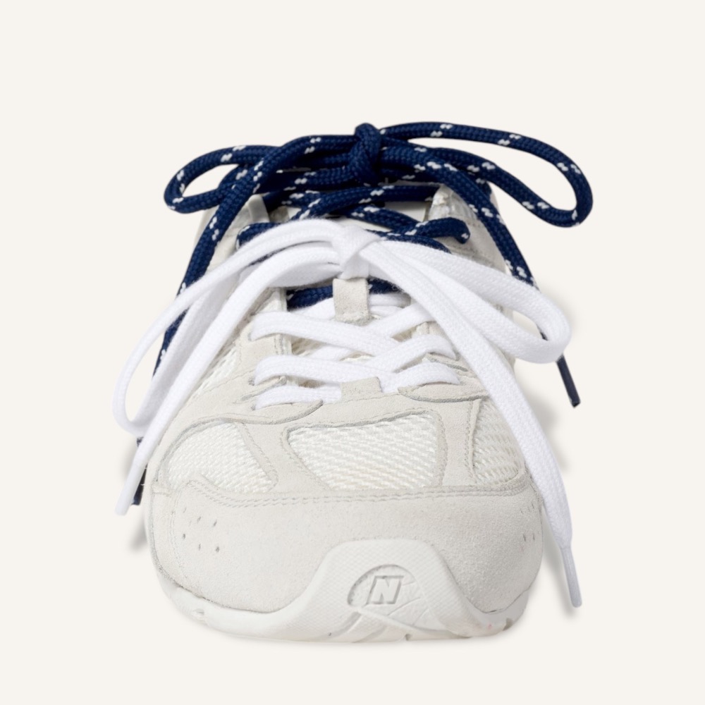 📣現貨EU39.5 👟New Balance530 x Miu Miu 聯名款白色麂皮拼網眼運動鞋 ｜小牛皮｜情侶款-細節圖4