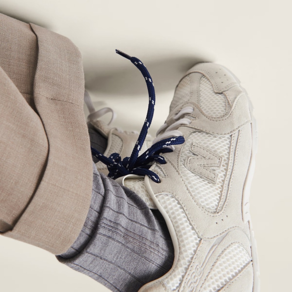 📣現貨EU39.5 👟New Balance530 x Miu Miu 聯名款白色麂皮拼網眼運動鞋 ｜小牛皮｜情侶款-細節圖6