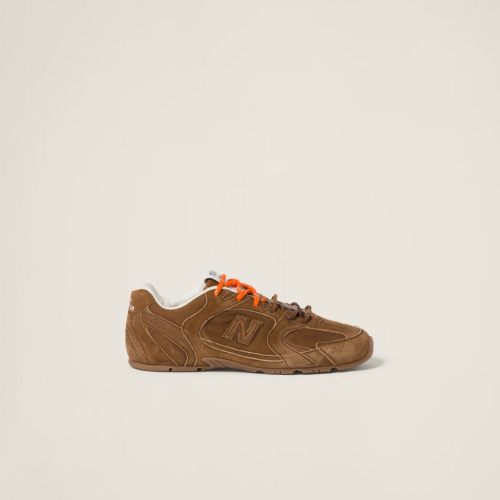👟New Balance530 x Miu Miu 聯名款棕啡色麂皮拼網眼運動鞋 ｜小牛皮｜情侶款｜男女通用款|休閒｜-細節圖8