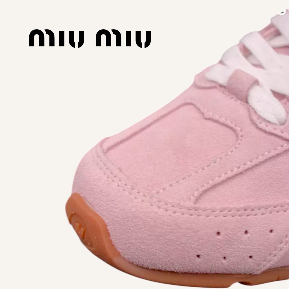👟New Balance530 x Miu Miu 聯名款粉紅色麂皮拼接運動休閒皮鞋 ｜牛皮｜麂皮｜情侶款｜休閒｜運動-細節圖6