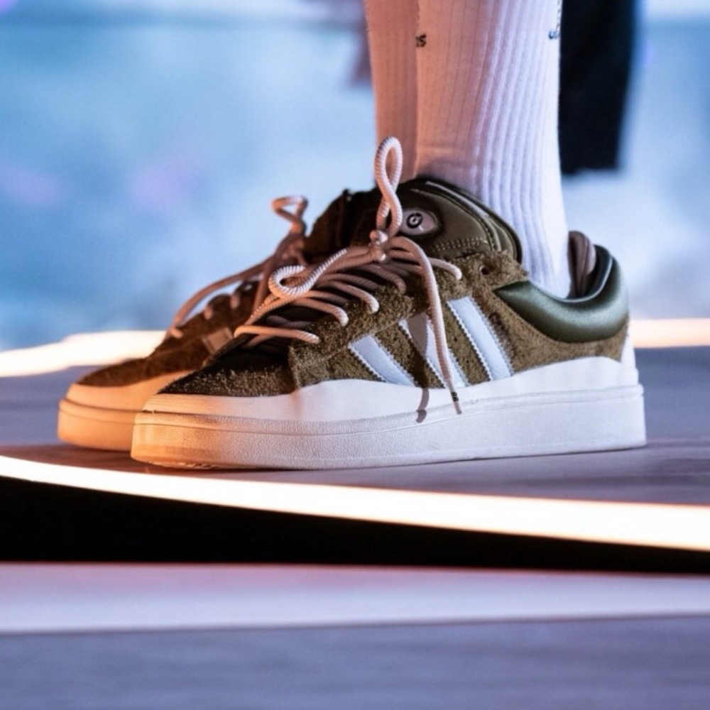 👟adidas Campus X Bad Bunny 聯名款運動休閒鞋｜綠白色｜芥末綠｜野苔綠｜橄欖綠｜綠色｜白色｜白-細節圖3
