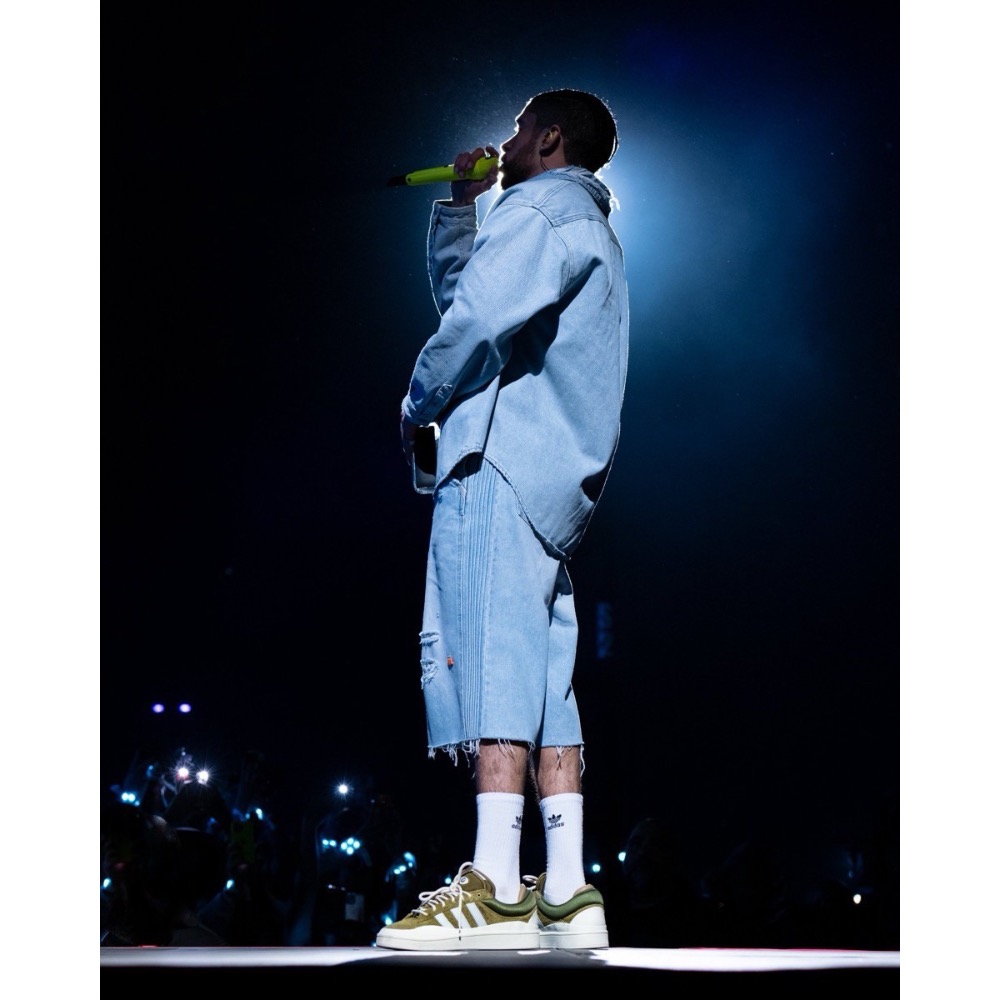👟adidas Campus X Bad Bunny 聯名款運動休閒鞋｜綠白色｜芥末綠｜野苔綠｜橄欖綠｜綠色｜白色｜白-細節圖4