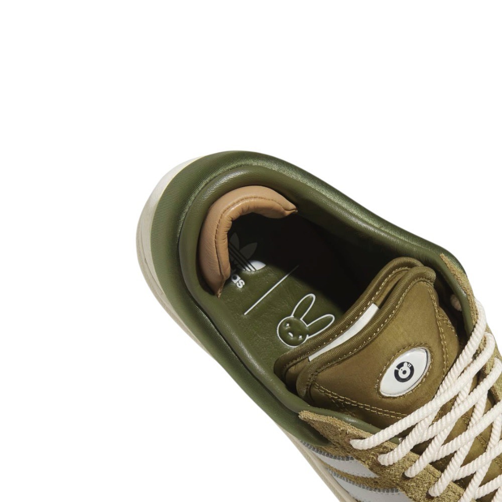 👟adidas Campus X Bad Bunny 聯名款運動休閒鞋｜綠白色｜芥末綠｜野苔綠｜橄欖綠｜綠色｜白色｜白-細節圖10