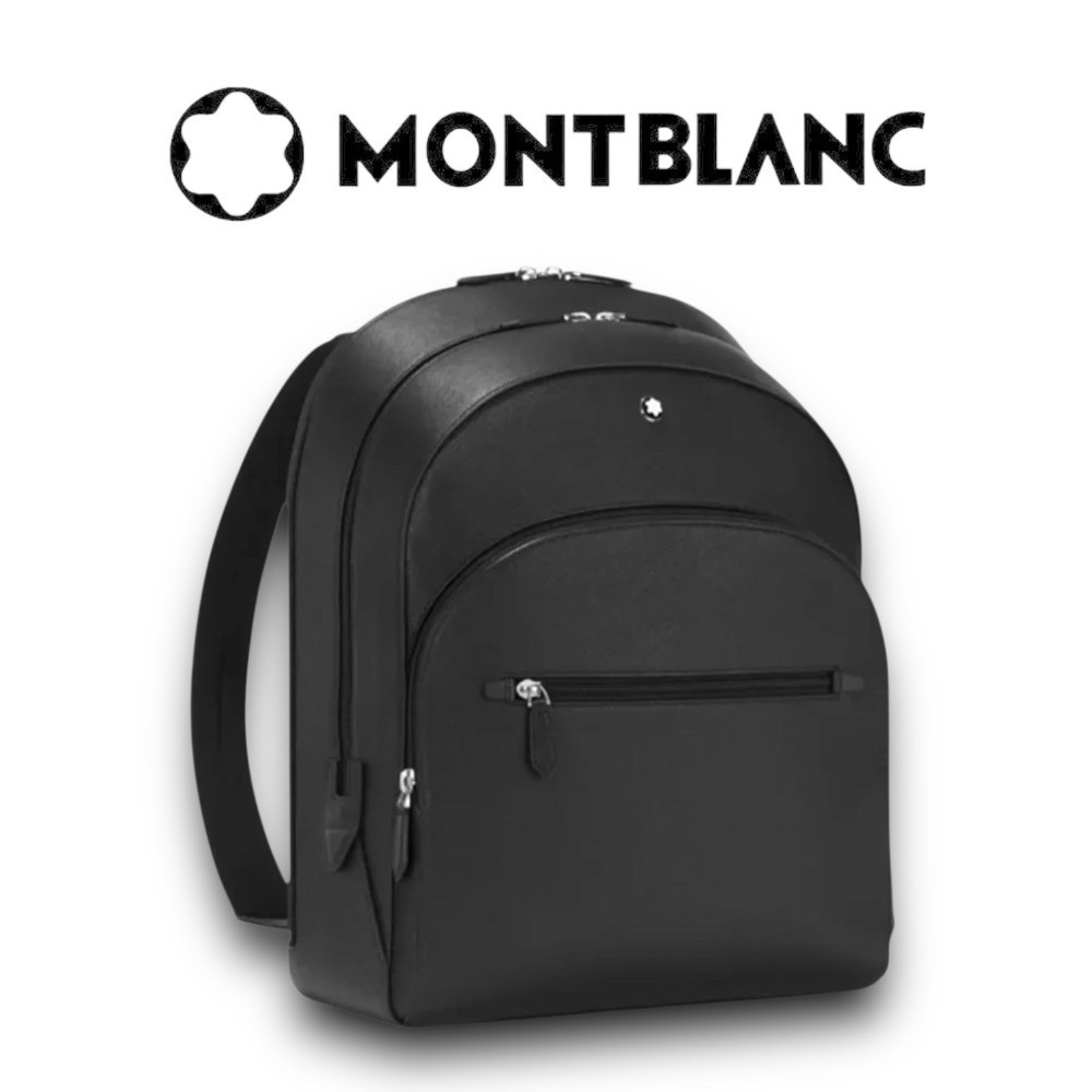 👜MONTBLANC萬寶龍 大號 SARTORIAL 皮革三隔層背包｜牛皮｜黑色｜防刮材質｜後背包-細節圖4