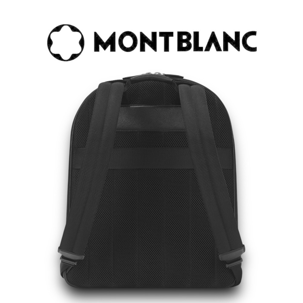 👜MONTBLANC萬寶龍 大號 SARTORIAL 皮革三隔層背包｜牛皮｜黑色｜防刮材質｜後背包-細節圖5