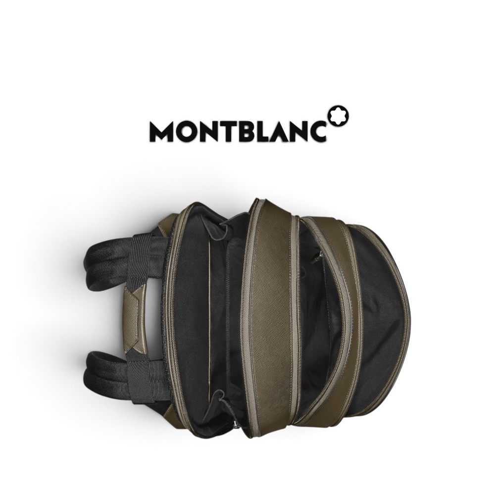 🎒MONTBLANC萬寶龍Sartorial匠心系列中型防刮牛皮三層後背包｜墨綠色｜橄欖綠｜後背包｜防刮｜男款包-細節圖5