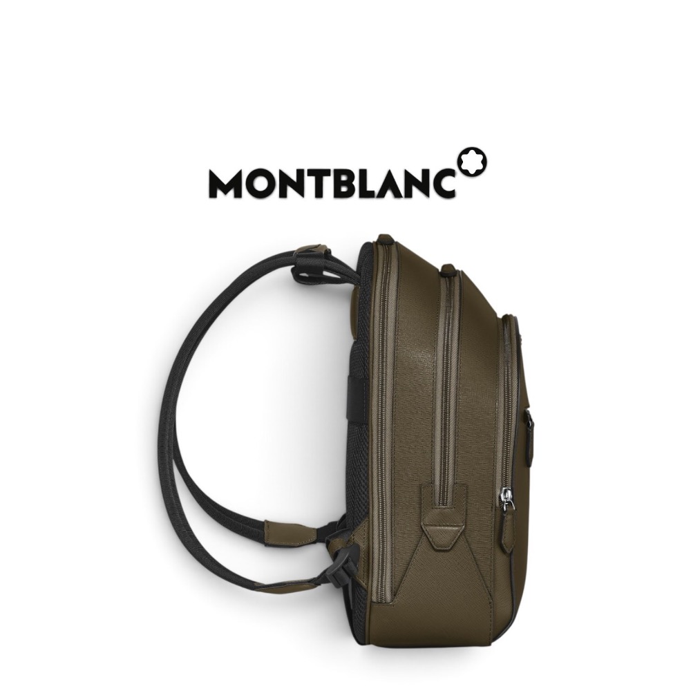 🎒MONTBLANC萬寶龍Sartorial匠心系列中型防刮牛皮三層後背包｜墨綠色｜橄欖綠｜後背包｜防刮｜男款包-細節圖7