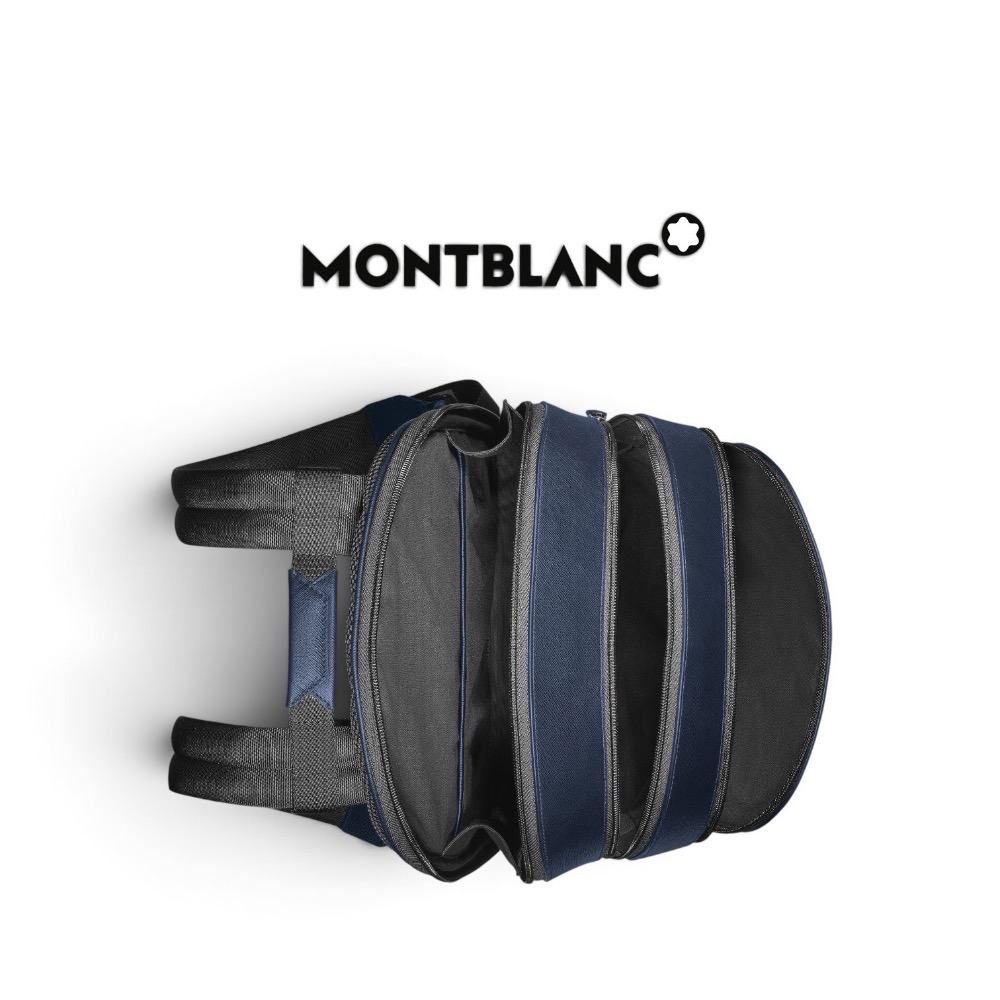 🎒MONTBLANC萬寶龍Sartorial匠心系列中型防刮牛皮三層後背包｜藍色｜後背包｜防刮｜男款包-細節圖4