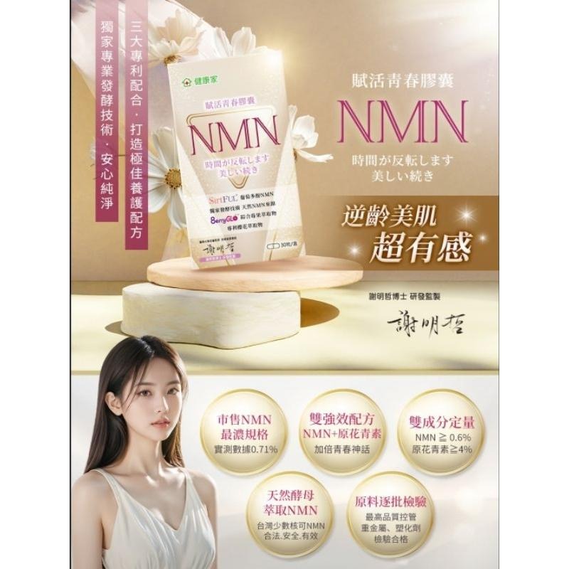 組合分售 健康家 W新 NMN喚采賦活膠囊 NMN 300顆/瓶 效期至202512-細節圖3