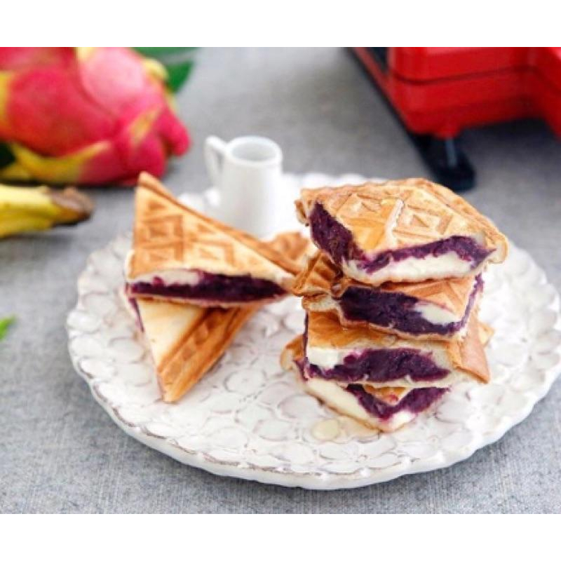 [寶の舖TAKARA] 熱壓三明治鬆餅機 BRUNO 熱壓三明治 鬆餅機 烤盤 BOE043-RD 點心機 三明治機-細節圖3