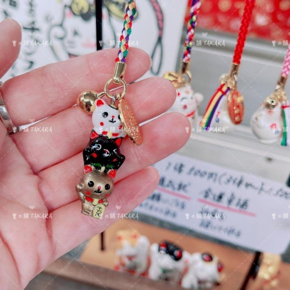今戶神社 招財貓 御守 吊飾｜三連貓 金運 錢財 戀愛 祈福 日本直送-細節圖2