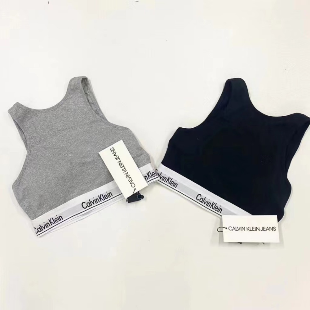 CK Calvin kIein jennie同款 ck背心內衣 削肩背心 有襯墊 運動内衣白搭款-細節圖5