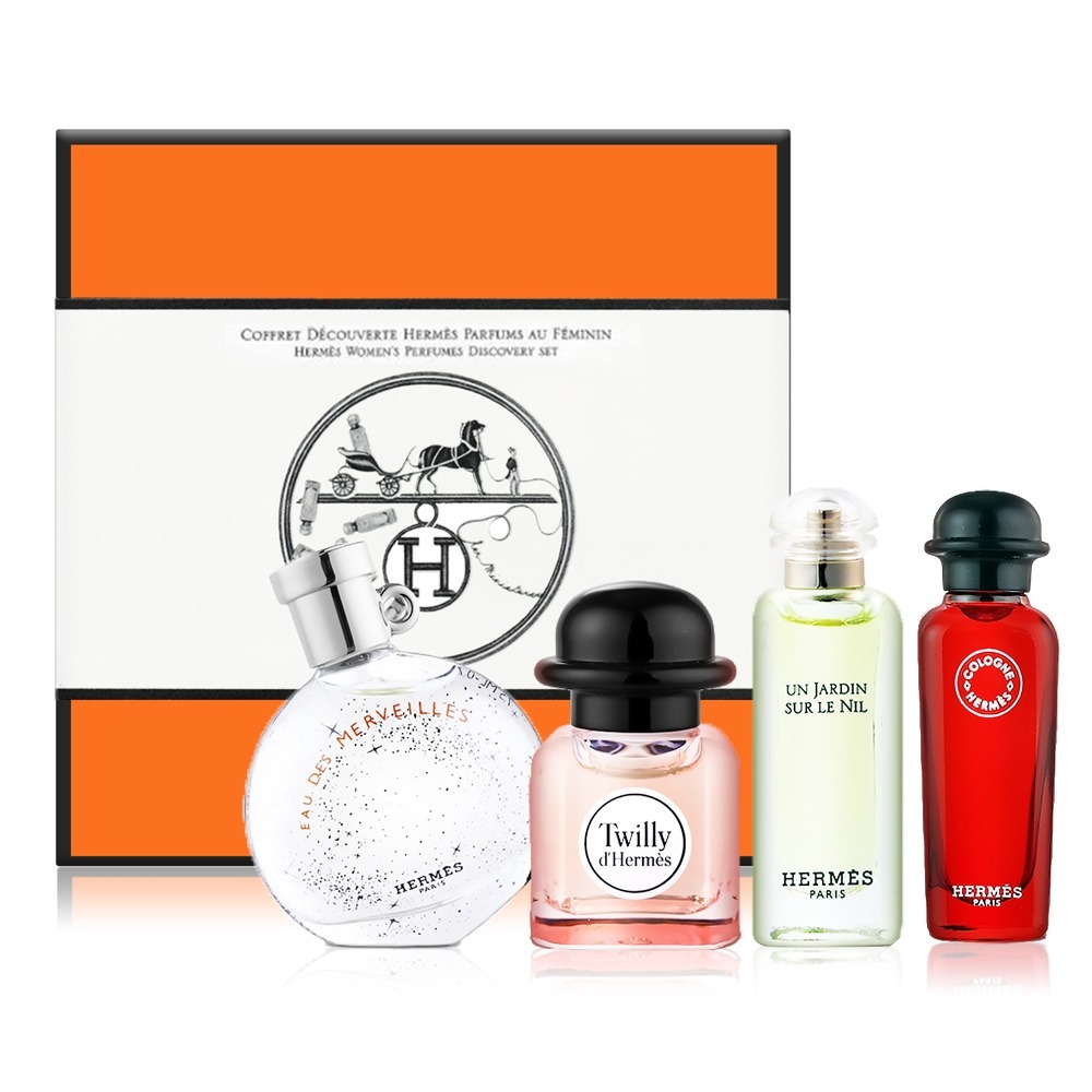 小香禮盒四入組[絲巾+尼羅河花園+橘彩星光+緋紅火參]