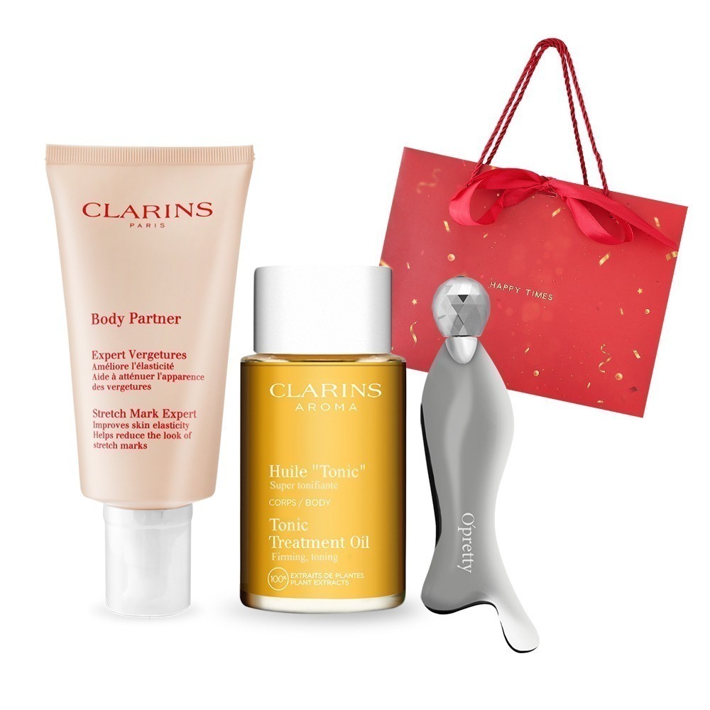 CLARINS 克蘭詩 孕婦宛若新生調和按摩組[撫紋霜+護理油+按摩器+禮袋]-尾牙新年禮品-細節圖2