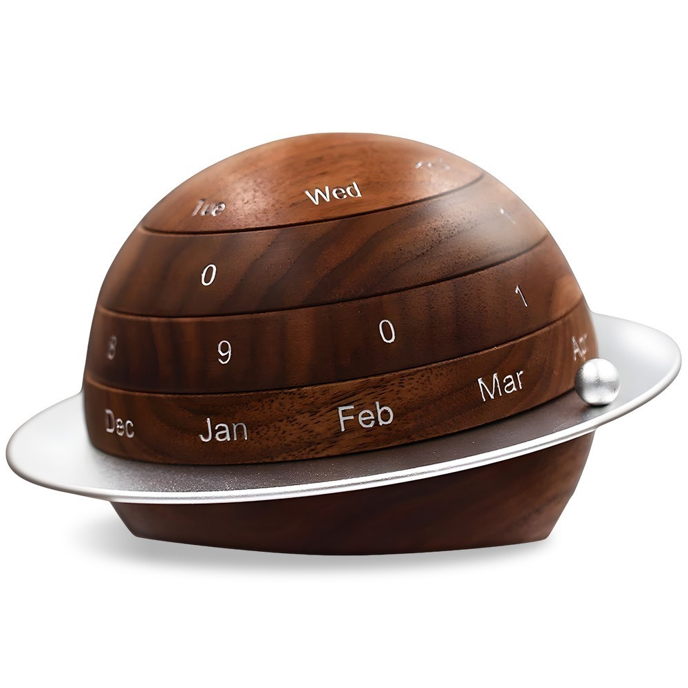 O＇Pretty 歐沛媞 文創胡桃木萬年曆-細節圖2