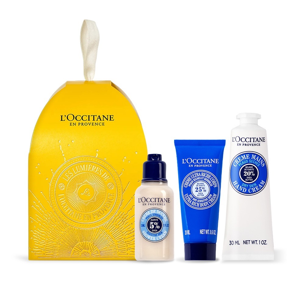 L＇OCCITANE 歐舒丹 普羅旺斯童話櫻花/馬鞭草/乳油木節慶彩球[沐浴膠+美體乳+護手乳]-百貨公司貨-規格圖1
