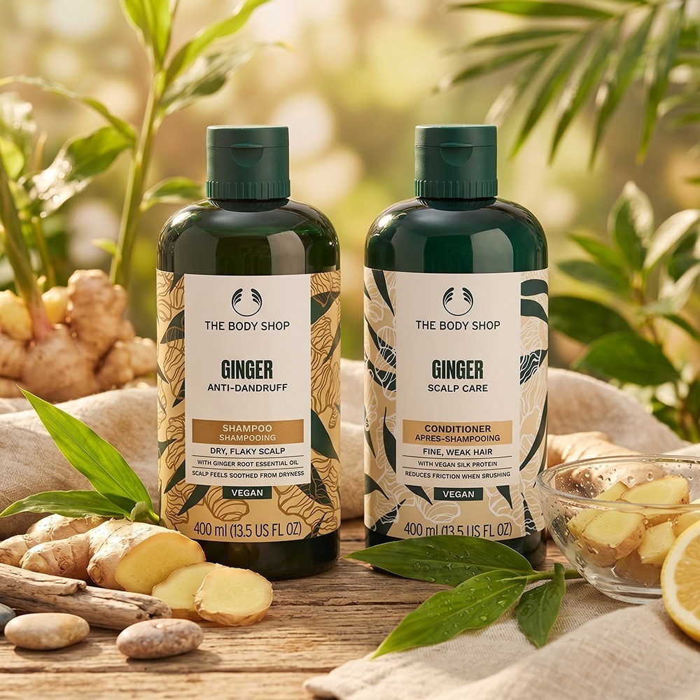 【限時購】THE BODY SHOP 薑根鏗活蓬鬆洗護組(400mlX2)[護髮乳+洗髮精]-細節圖2