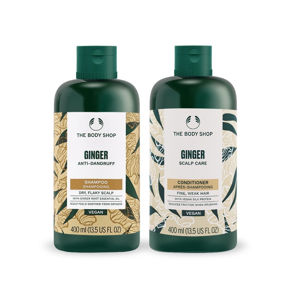 【限時購】THE BODY SHOP 薑根鏗活蓬鬆洗護組(400mlX2)[護髮乳+洗髮精]-細節圖3