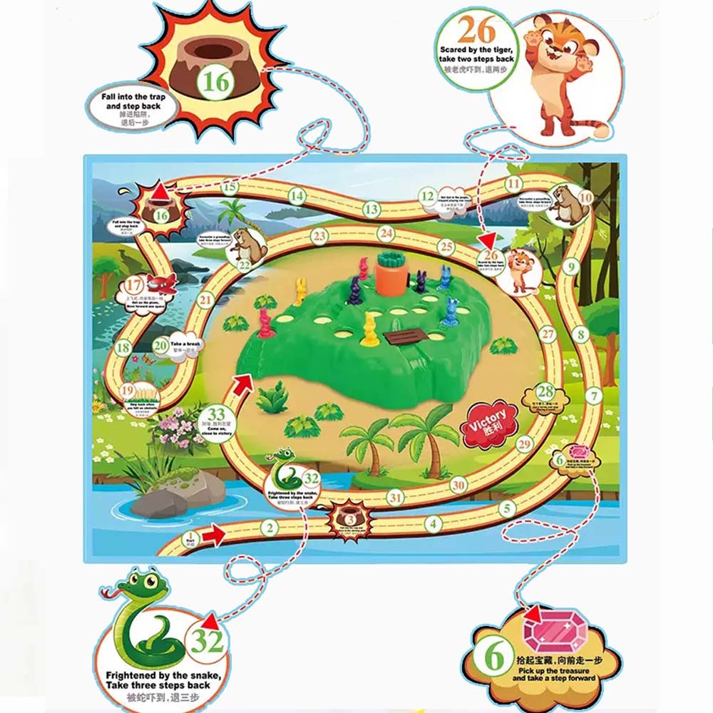 【GCT玩具嚴選】兔子陷阱賽桌遊 兔子越野賽加強版-細節圖4