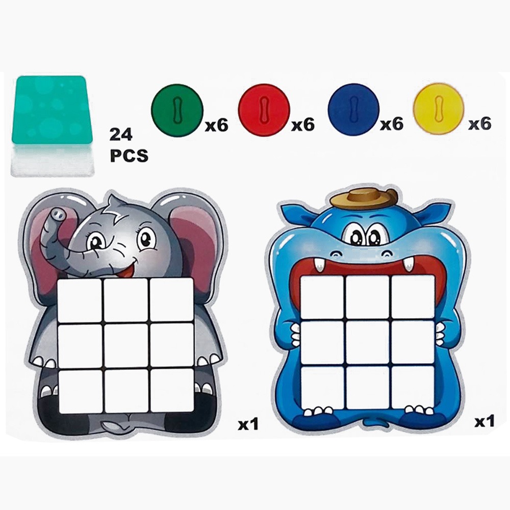 【GCT玩具嚴選】大象河馬賓果遊戲 雙人對戰桌遊-細節圖6