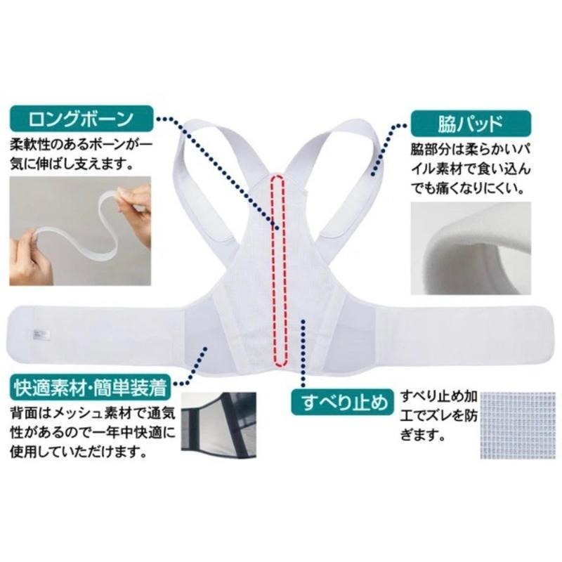 【日本製 Alphax】進階版 網狀透氣 姿勢矯正器 美姿 防駝 肩頸/脊椎/腰背支撐帶-細節圖4