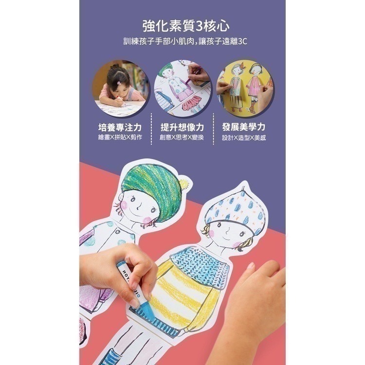 [卡樂]N次貼幼教 小時尚設計師著色畫軸-4款🔺專注神器🔺輕鬆育兒寒假必備💪-細節圖6