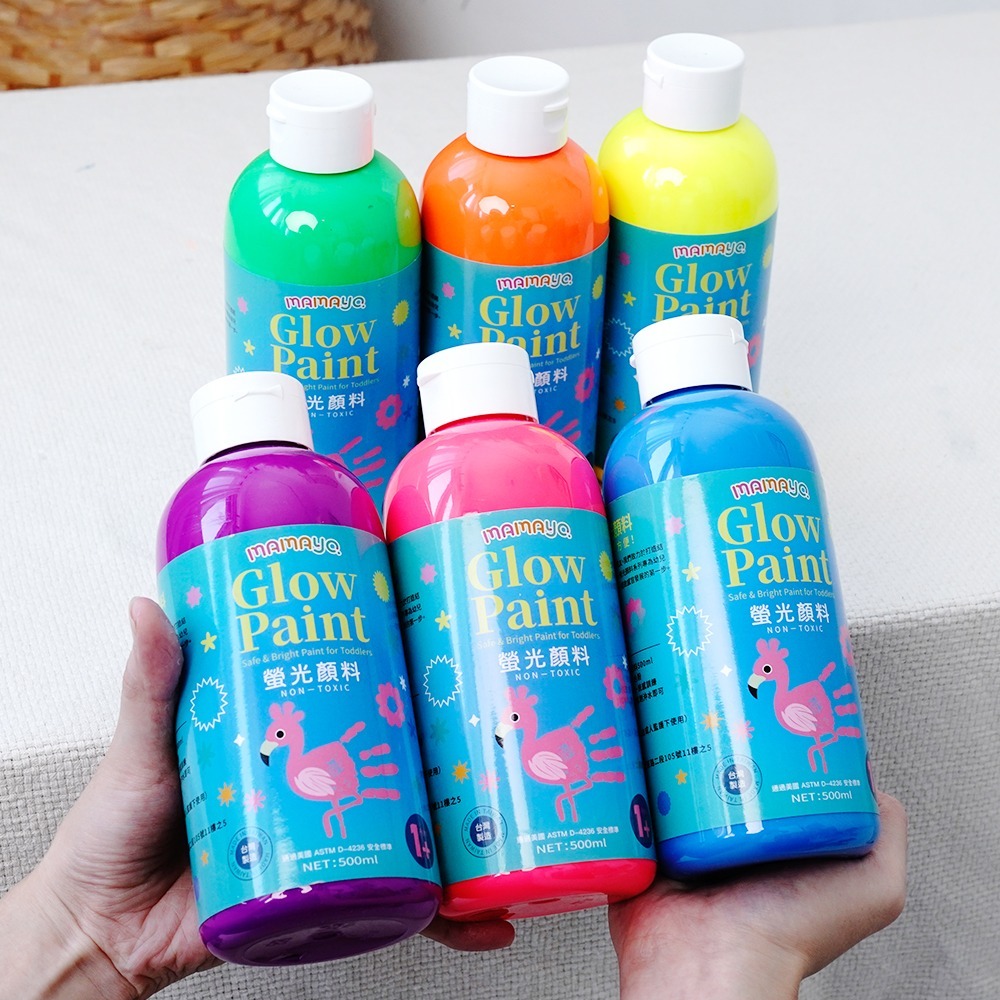 [卡樂] 媽媽友 mamayo 兒童無毒螢光顏料500ml(6色組價優) MIT 1歲以上使用 廣顏-細節圖2