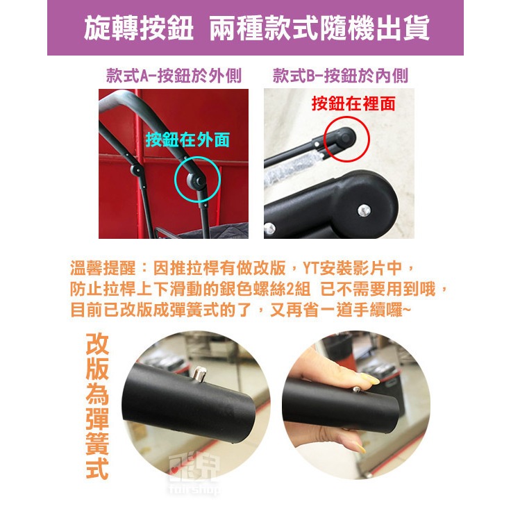 《露營推車配件-推拉桿》新款！免鑽孔 舒適旋轉 推車手把 推拉車握桿 拉桿 推桿 把手 可推可拉 露營推車【飛兒】-細節圖3