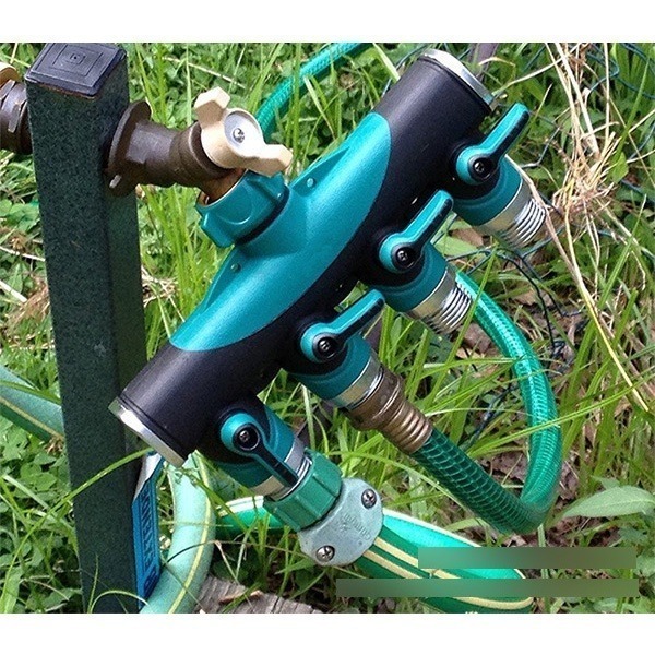 《美規 鋅合金6分活接四通閥門分水器 帶開關》粗螺紋 4通分水器 一分四帶開關 四通水管接頭 水龍頭【飛兒】8-4-1-細節圖8