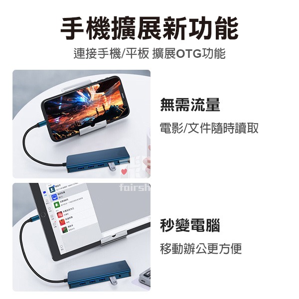 全新升級《Type-C十二合一集線器擴展器》HDMI/VGA/USB/SD讀卡/PD/網路口 macbook轉換器【飛兒-細節圖5