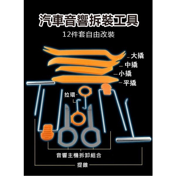 《汽車音響拆裝工具》汽車改裝 橇板 維修工具 拆卸工具 汽車內飾 佈線工具 音響改裝 車殼內裝 大燈 燈殼 板手【飛兒】-細節圖2