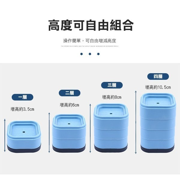 出清特價《多功能增高防滑止震腳墊 4入》洗衣機腳墊 洗衣機增高墊 防滑腳墊 家具腳墊 桌腳墊 止滑腳墊【飛兒】-細節圖4