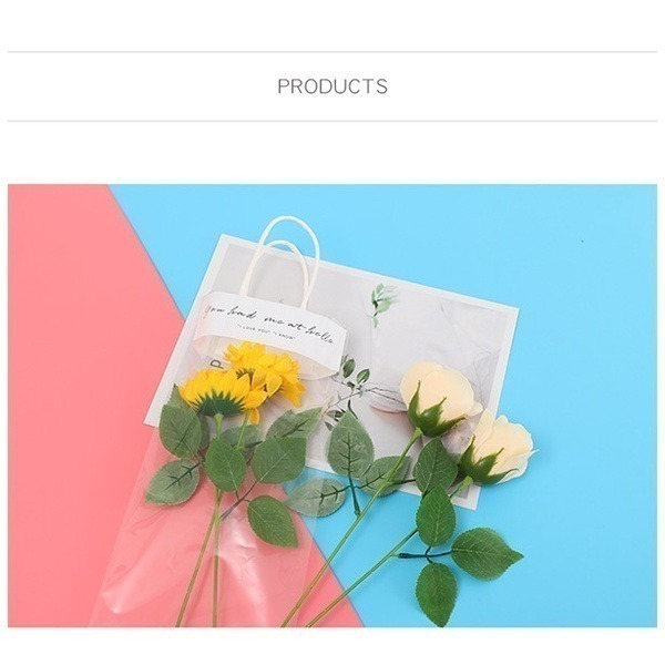 《花束透明手提袋》送禮包裝袋 DIY禮物袋 花束包裝袋 禮品OPP袋 禮物袋 花袋 花束袋 禮物包裝袋 鮮花提袋【飛兒】-細節圖5