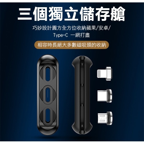 通用型磁吸線磁頭防丟收納器 磁吸頭收納 收納盒 矽膠鋁合金 充電線頭收納 裝飾收納 229【飛兒】-細節圖5