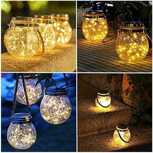 出清特價《太陽能裂紋玻璃燈 暖白/白光》戶外裝飾燈 氣氛瓶 古典燈 創意玻璃球 庭院掛燈 太陽能燈 【飛兒】6-1-26-細節圖8