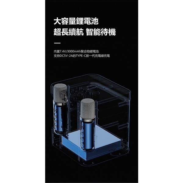 《麥克風一體式K歌音箱》麥克風 廣場音響 行動KTV 行動音箱 USB AUX TF卡 插卡 TYPE-C【飛兒】 Z3-細節圖3