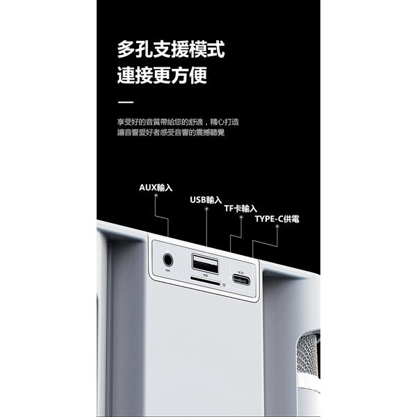 《麥克風一體式K歌音箱》麥克風 廣場音響 行動KTV 行動音箱 USB AUX TF卡 插卡 TYPE-C【飛兒】 Z3-細節圖7