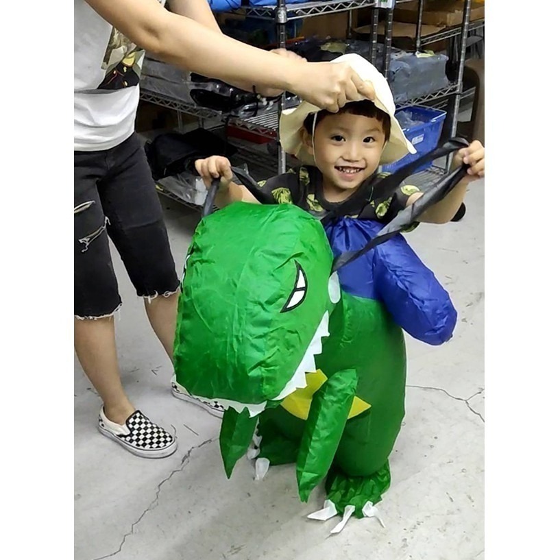 《充氣 霸王龍/綠色恐龍 人偶服》表演恐龍服 卡通裝 人偶裝 暴龍裝 充氣服 霸王龍裝 表演服 抖音衣【飛兒】-細節圖6