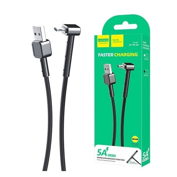 出清特價《樂糖 彎頭支架Micro充電線 LT-36》傳輸線 彎頭充電線 彎頭線【飛兒】-細節圖2