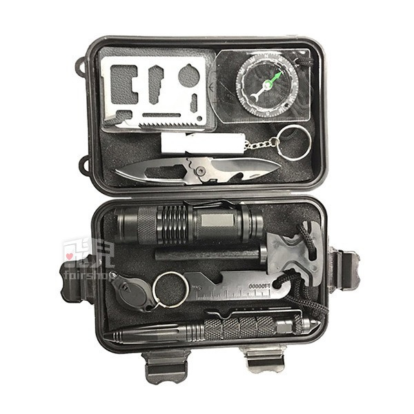 《SOS多功能10件套裝急救盒 》軍規級 露營登山 戶外求生工具 工具應急 裝備套裝 急救盒 求生包 野外急救【飛兒】-細節圖3