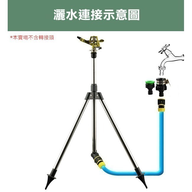 《不鏽鋼360度搖臂灑水器 含不鏽鋼三角支架》灑水器 澆花器 自動 360度旋轉 澆水 草坪澆水 灌溉 屋頂降溫-細節圖6