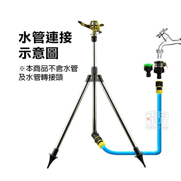 《不鏽鋼360度搖臂灑水器 含不鏽鋼三角支架》灑水器 澆花器 自動 360度旋轉 澆水 草坪澆水 灌溉 屋頂降溫【飛兒】-細節圖5
