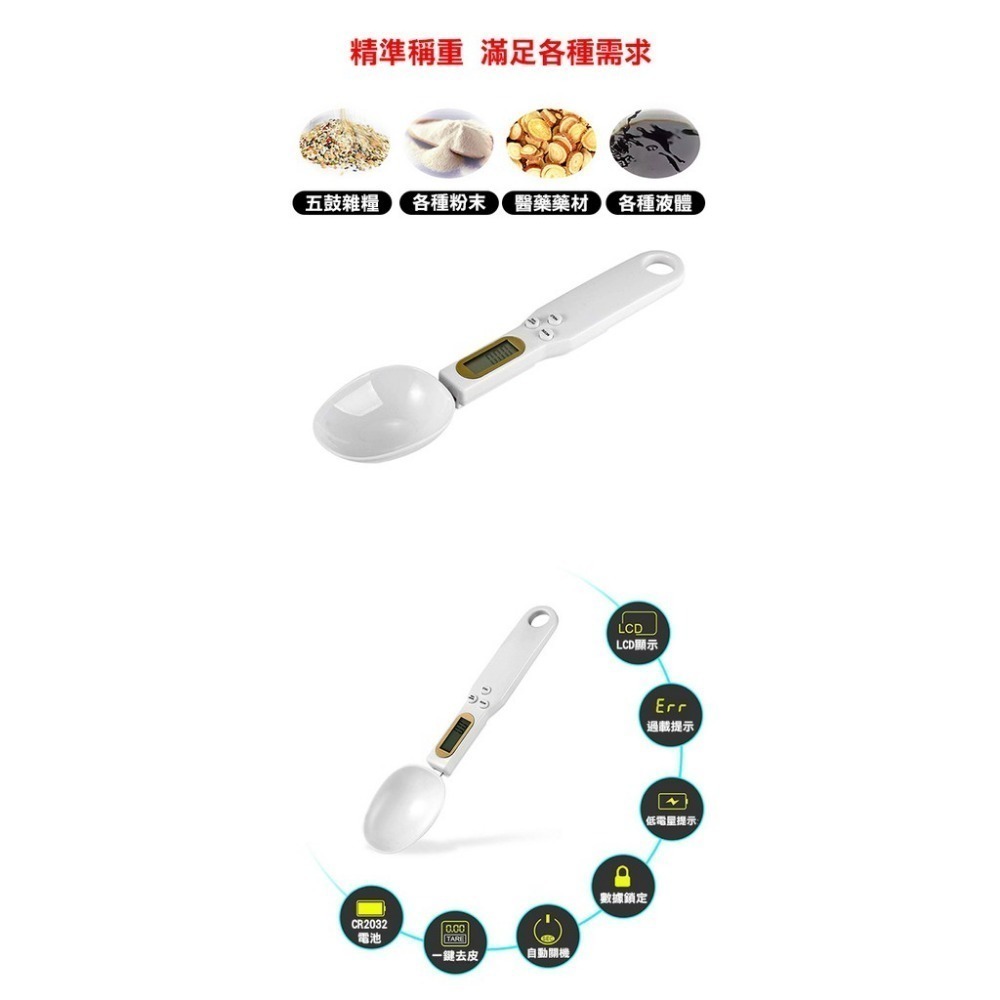 送電池！電子量勺 湯匙秤 0.1g 料理秤 高精度 家用廚房 電子秤 精准勺子秤 食品級 高精確 奶粉秤 烘焙 【飛兒】-細節圖2