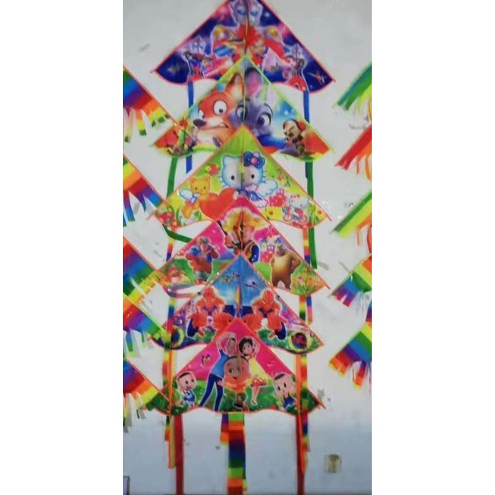 出清特價《多款彩色風箏》隨機色出貨 手板線 彩繪風箏 三角風箏 卡通 布面 板線 放風箏【飛兒】4-1-47-細節圖7