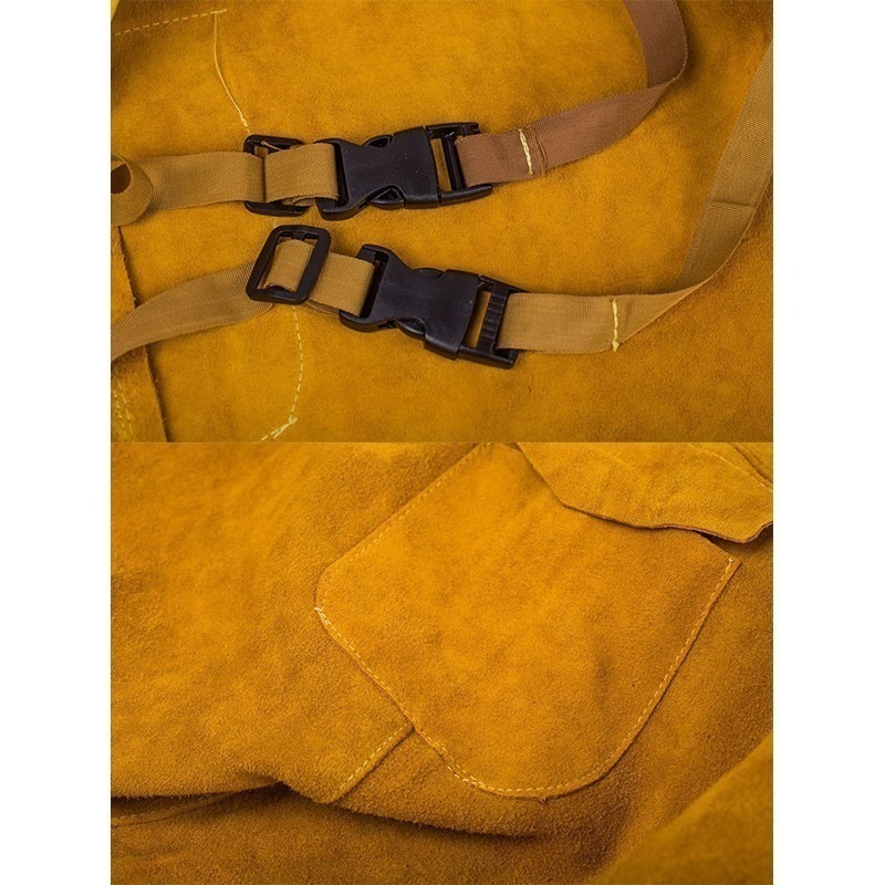 《加厚牛皮 電焊 工作服 反穿式 加大通用款/1米 帶領子》燙焊 工焊 接護袖 燒焊 抗磨 抗撕破 焊接 256【飛兒】-細節圖4