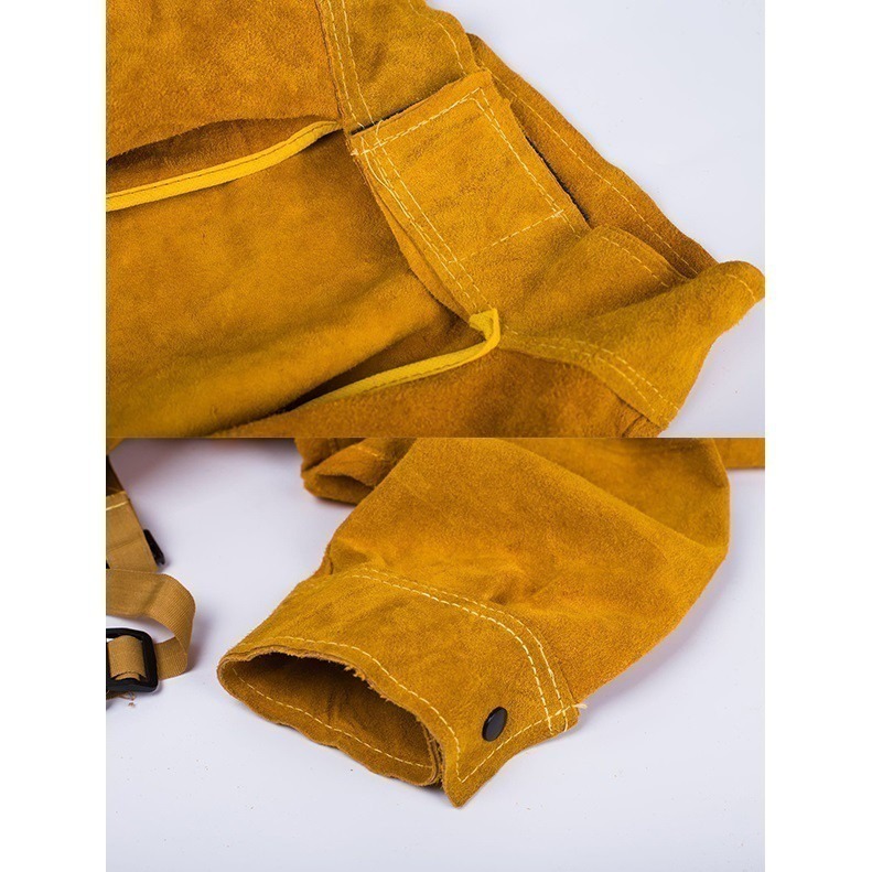 《加厚牛皮 電焊 工作服 反穿式 加大通用款/1米 帶領子》燙焊 工焊 接護袖 燒焊 抗磨 抗撕破 焊接 256【飛兒】-細節圖7