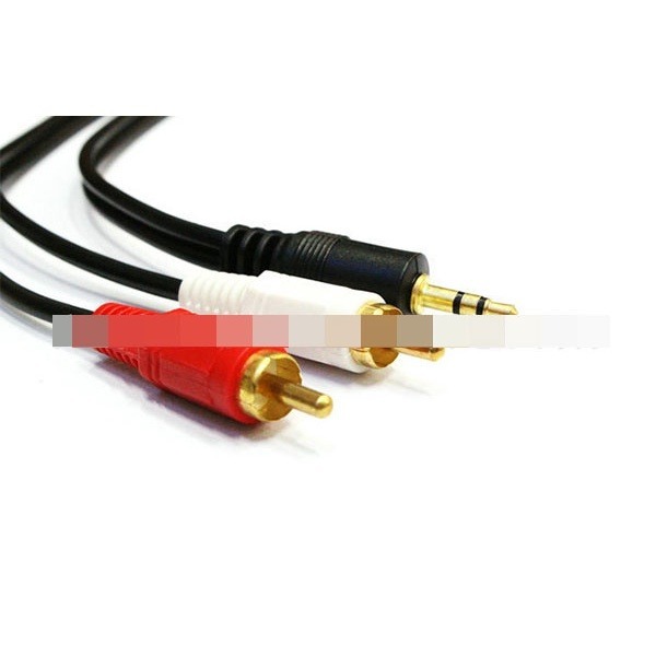 《3.5mm 轉 蓮花 一分二 RCA 音頻線 1.5米》音源線 2AV 紅白線 AV線 RCA端子 RCA線【飛兒】-細節圖3