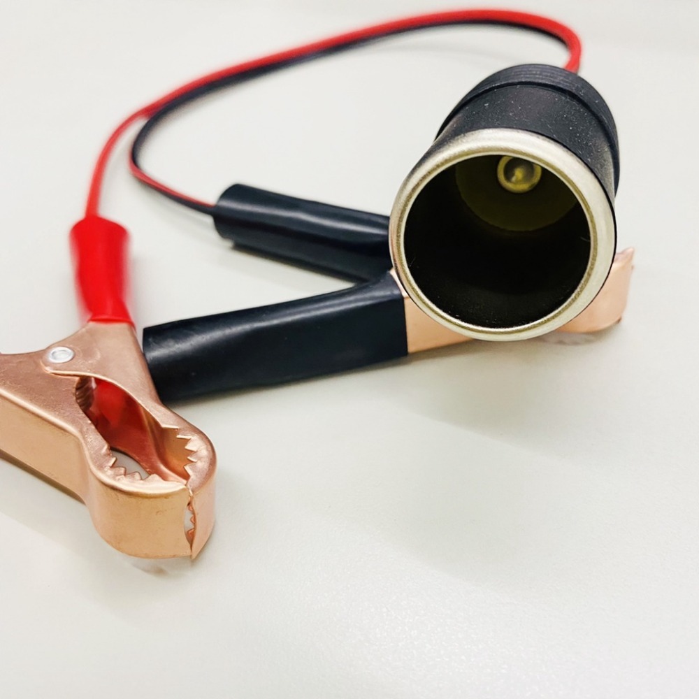 《點煙器 母座 轉 鱷魚夾 0.35米》電瓶夾 電瓶夾子轉點菸座 車用 電瓶 電源線鱷魚夾 轉接線 連接線【飛兒】 11-細節圖2